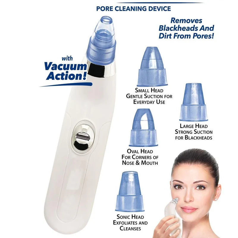 Blackhead Whitehead Extractor Remover Device Acne Pimple Pore Cleaner (Vacuum Suction Tool)