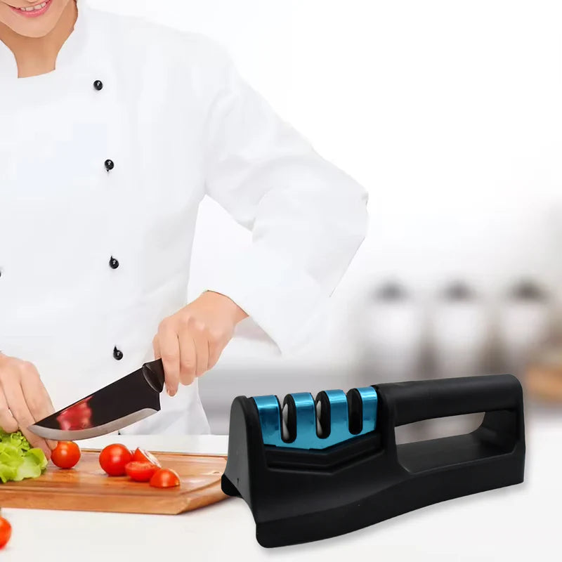 Knife Sharpener For Kitchen Knife Sharpener With Vegetable Chopper And Fish Scale Remover Handheld Knives Pocket Knife Sharpener Knife Sharpener For Chefs Serrated Knife (9in1)