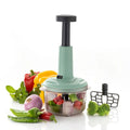 2in1 Push Chopper 800ml Stainless Steel Blade Quick Powerful Manual Hand Held Food Chopper To Chop Cut Fruits Vegetables Herbs Onions For Salsa Salad